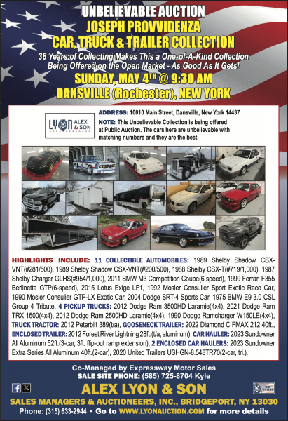 SUNDAY, MAY 4TH @ 9:30 AM DANSVILLE (Rochester), NEW YORK